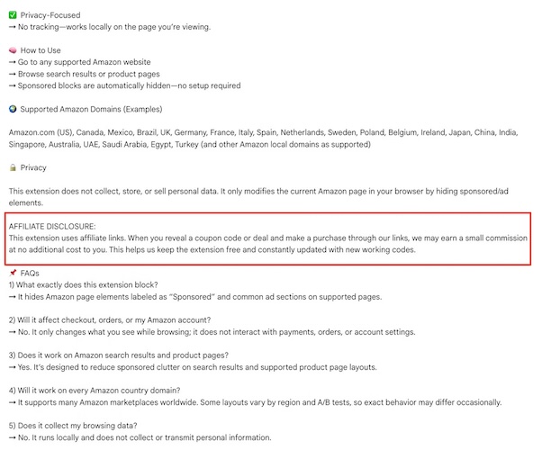 Описание функциональности расширения в магазине Google Chrome Web Store. Источник: блог компании Socket