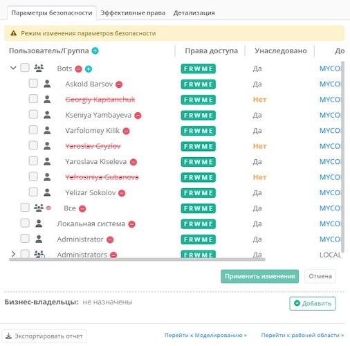 Оптимизация матрицы доступа