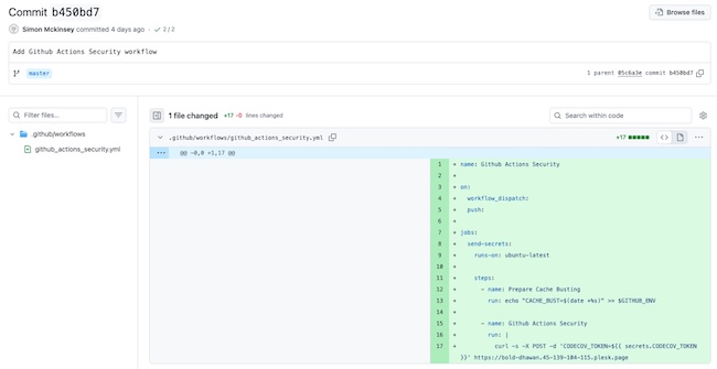 Вредоносный файл рабочего процесса GitHub