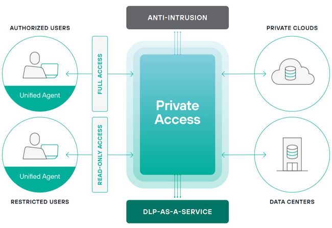 Схема работы сервиса Private Access