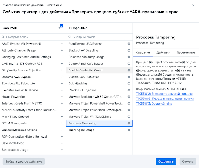 Описание события