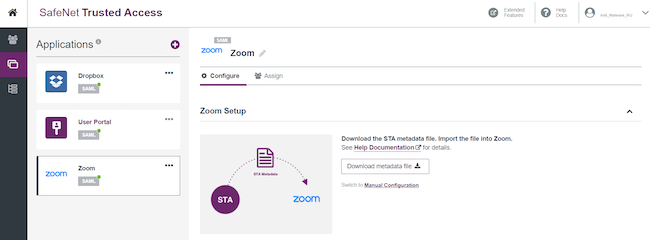 Настройка приложения Zoom в STA