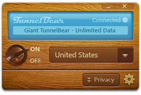 Внешний вид приложения TunnelBear для Windows