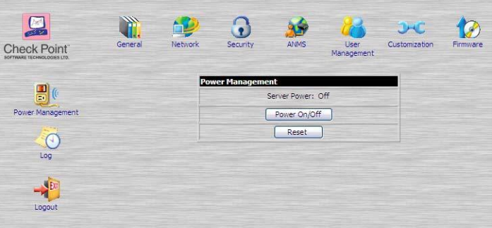 Веб-интерфейс Lights Out Management на устройстве Check Point 4800