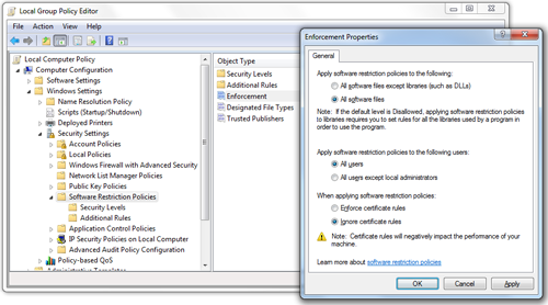 Software Restriction Policies (SRP) - эффективная защита от вирусов на Microsoft Windows 