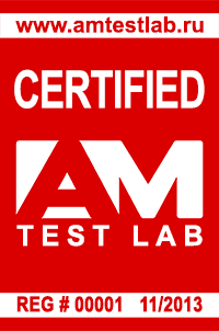 Certified by AM Test Lab 