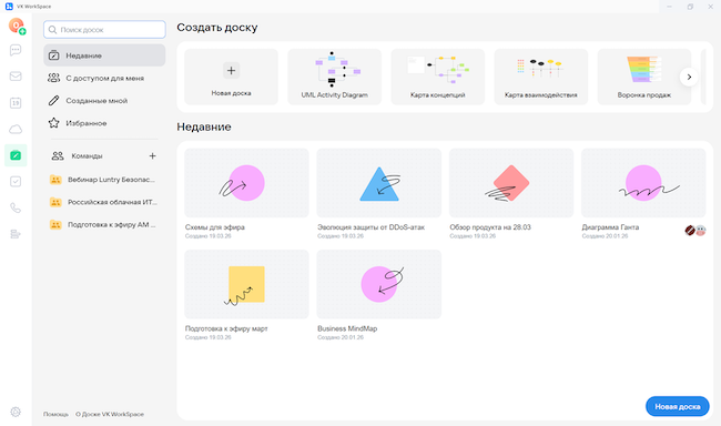 Совместная работа с Доской