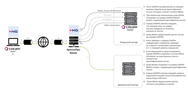 Архитектура интеграции «КриптоПро Ngate» и САКУРА Архитектура интеграции «КриптоПро Ngate» и САКУРА