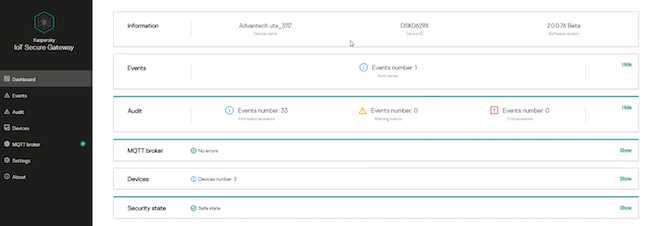 Мониторинг состояния и безопасности IoT-сети в Kaspersky IoT Secure Gateway