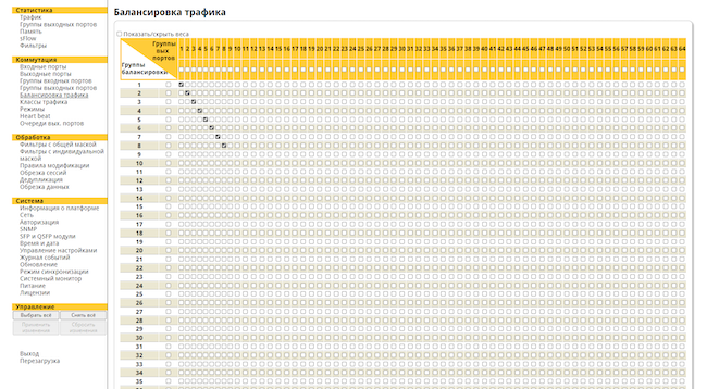 Интерфейс администратора DS Integrity NG. Балансировка трафика
