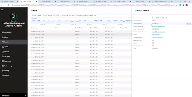 События в Netflow с DNS-обогащением