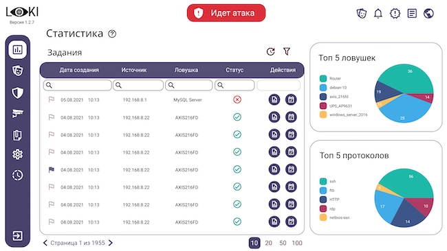 Вид раздела «Статистика» в AVSOFT LOKI