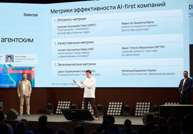 Антон Чунаев показал группы метрик для оценки эффективности внедрения ИИ-агентов Антон Чунаев показал группы метрик для оценки эффективности внедрения ИИ-агентов