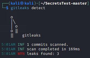 Пример сканирования репозитория с помощью Gitleaks