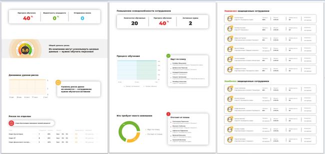 Фрагмент отчёта по компании, выгружаемого из «МегаФон Security Awareness»