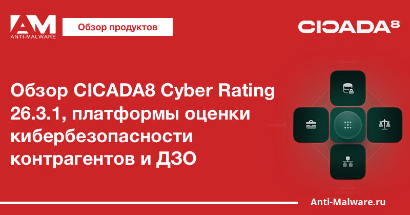 Обзор CICADA8 Cyber Rating 26.3.1, платформы оценки кибербезопасности контрагентов и ДЗО