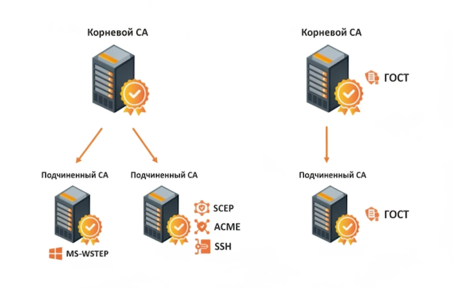 Пример построения иерархической структуры PKI на базе SafeTech CA Пример построения иерархической структуры PKI на базе SafeTech CA