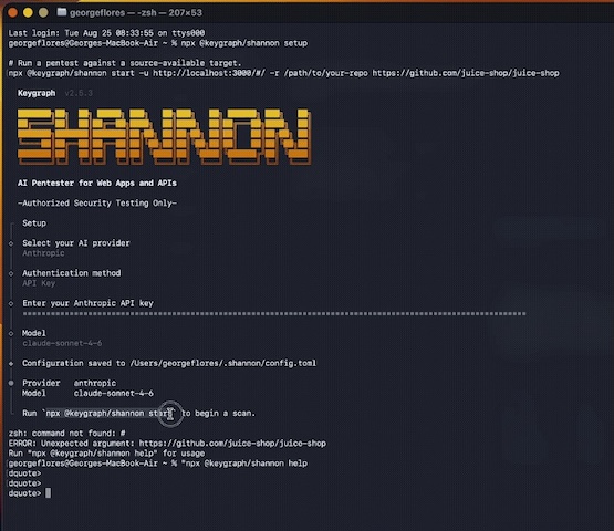 Запуск Shannon (источник: github.com) Запуск Shannon (источник: github.com)