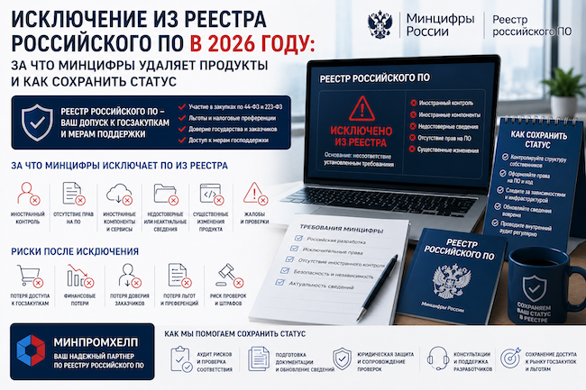 Причины исключения ПО из реестра Минцифры Причины исключения ПО из реестра Минцифры