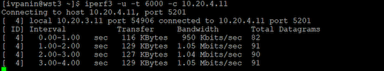 Клиент iPerf на машине «wst3» 