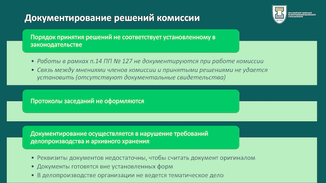 Документационные ошибки при работе комиссий по категорированию