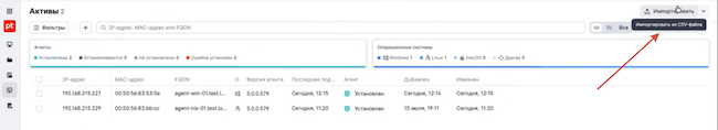 Загрузка файла с перечнем активов
