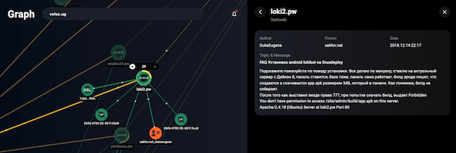 Поисковый запрос в разделе «Graph»