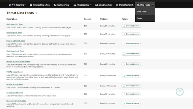 Потоки данных об угрозах в Kaspersky Threat Intelligence Portal