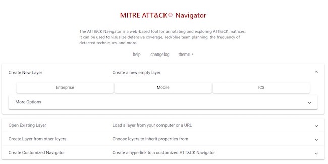 Интерфейс ATT&CK Navigator