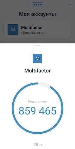 Интерфейс приложения Multifactor