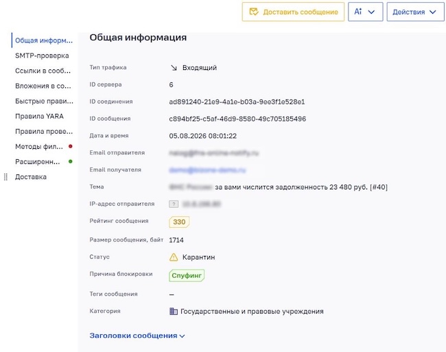Карточка письма по итогам проверок Карточка письма по итогам проверок