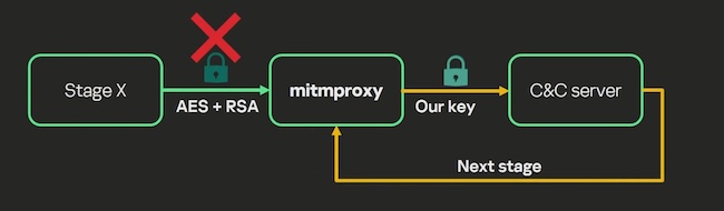 Схема MitM-атаки, выстроенная в Kaspersky для перехвата вредоносного трафика