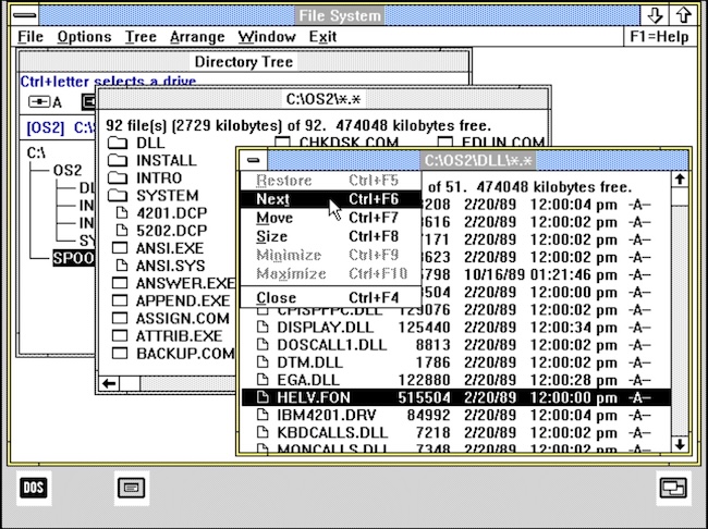 Файловый менеджер IBM OS/2 1.1