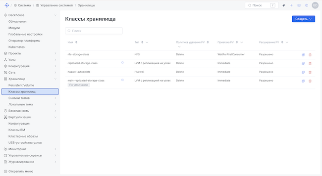 Конфигурация хранилищ Конфигурация хранилищ