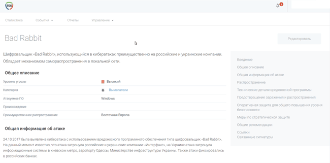 Информация по известным заражениям в системе TDS Group-IB