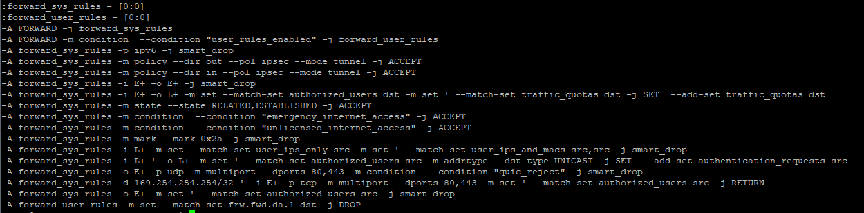 Правила цепочки FORWARD в Ideco UTM 7.9