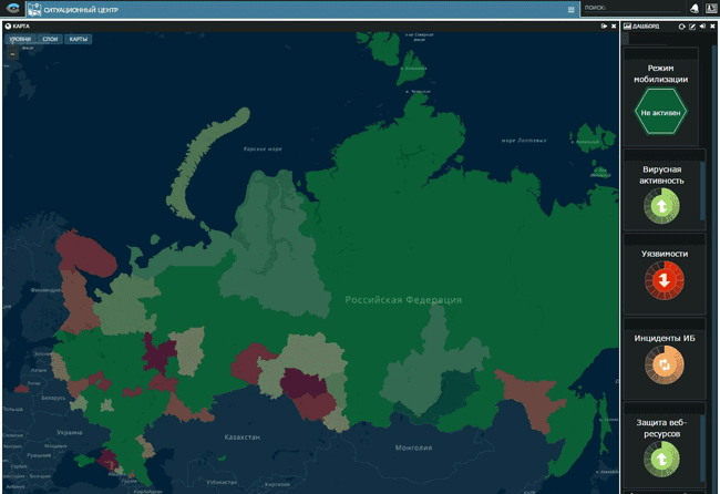 Графическое представление состояния ИБ в масштабах страны, планеты