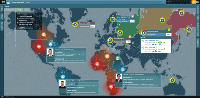 Графическое представление состояния ИБ в масштабах страны, планеты