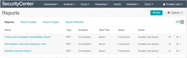 Tenable SecurityCenter позволяет гибко настраивать отчеты