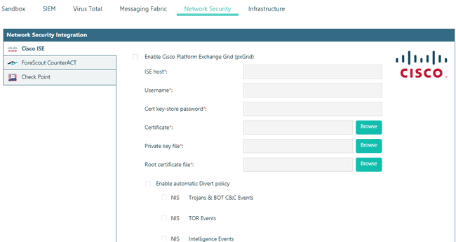 Настройка интеграции TrapX DeceptionGrid с Cisco