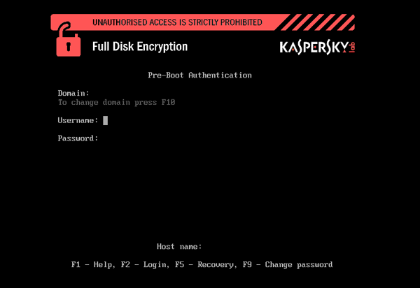 Запрос пароля для доступа к зашифрованному диску