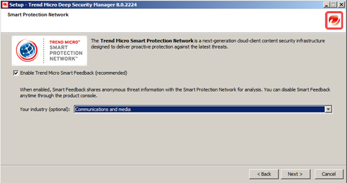 Параметры отправки анонимной информации в Trend Micro Smart Protection Network при установке Trend Micro Deep Security Manager 8.0