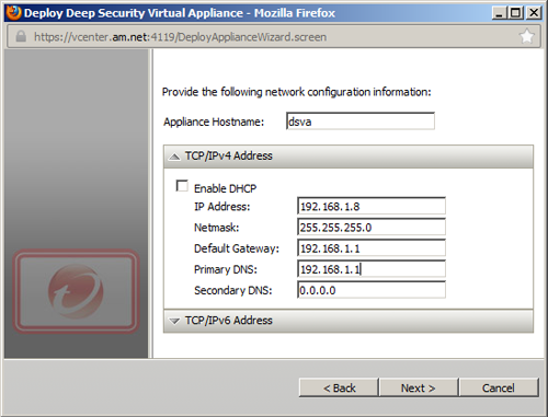 Подключение виртуальной машины защиты Trend Micro Deep Security Virtual Appliance 8.0 к сети ESXi-хоста