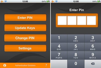 Процесс генерации одноразового пароля с помощью мобильного приложенияSwivel PINsafe
