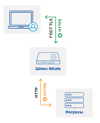 Работа КриптоПро NGate в режиме TLS-терминатора