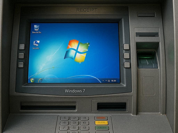 Сломанный банкомат вместо ПИН-кода попросил войти в Windows 7
