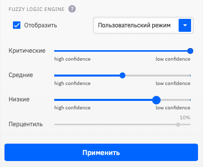 Отображение части/процента наиболее критичных уязвимостей