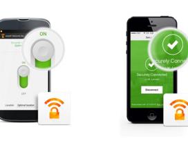 Главное окно Avast! SecureLine VPN при работе в Android (слева) и iOS (справа)