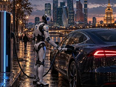 В Москве тестируют робота для зарядки электромобилей прямо на парковке